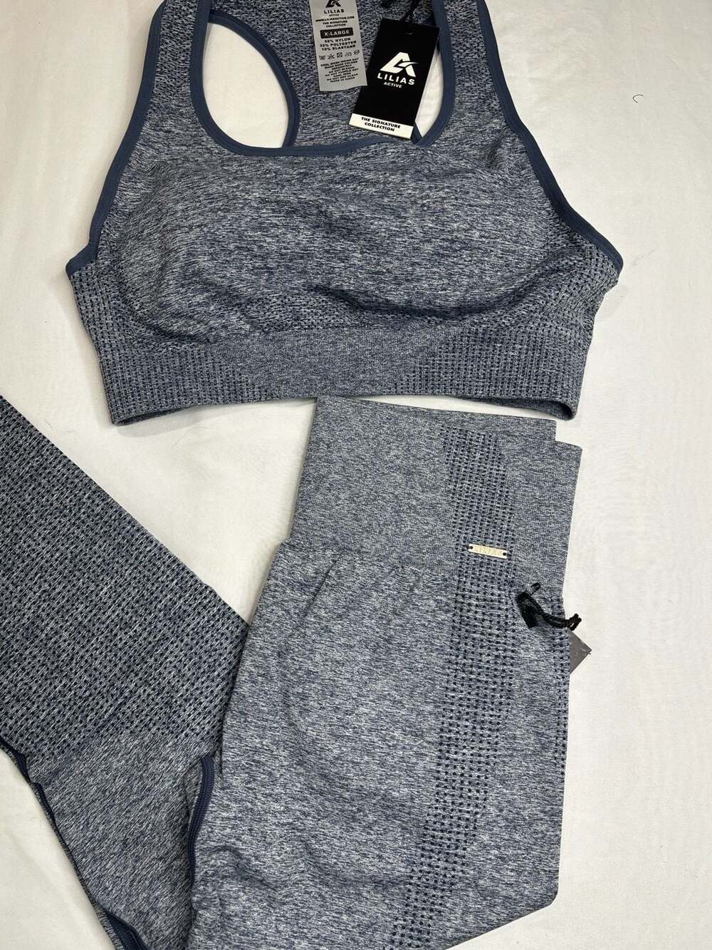 Lilias Active Signature Collection Seamless Crop Top and High Waisted Leggings